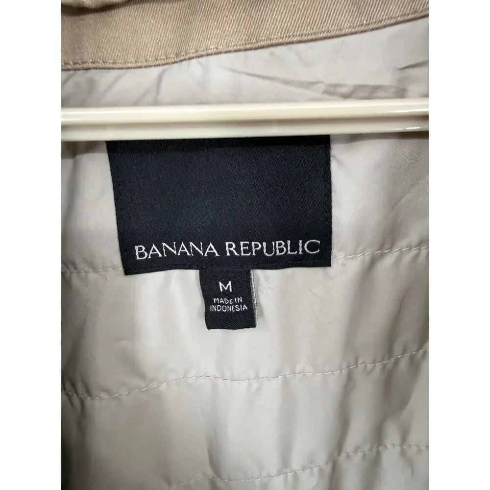 Banana Republic Classic Mens Trench Coat Removable Liner Size Medium NEW